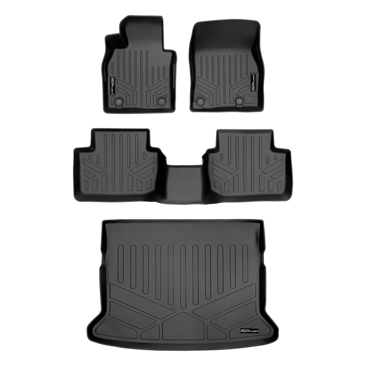 SA0503-B0503-D0503 Custom Fit All Weather 2 Row Behind Floor Mats & Cargo Liner for 2020-2021 Mazda CX-30, Black
