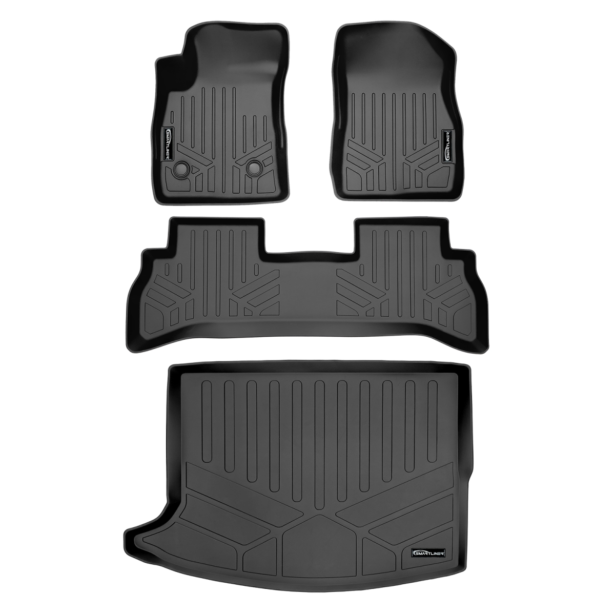 SA0511-B0511-D0511 Behind 2nd Row Floor Mats & Cargo Liner with Cargo in Upper Position Only for 2020-2022 Buick Encore GX, Black
