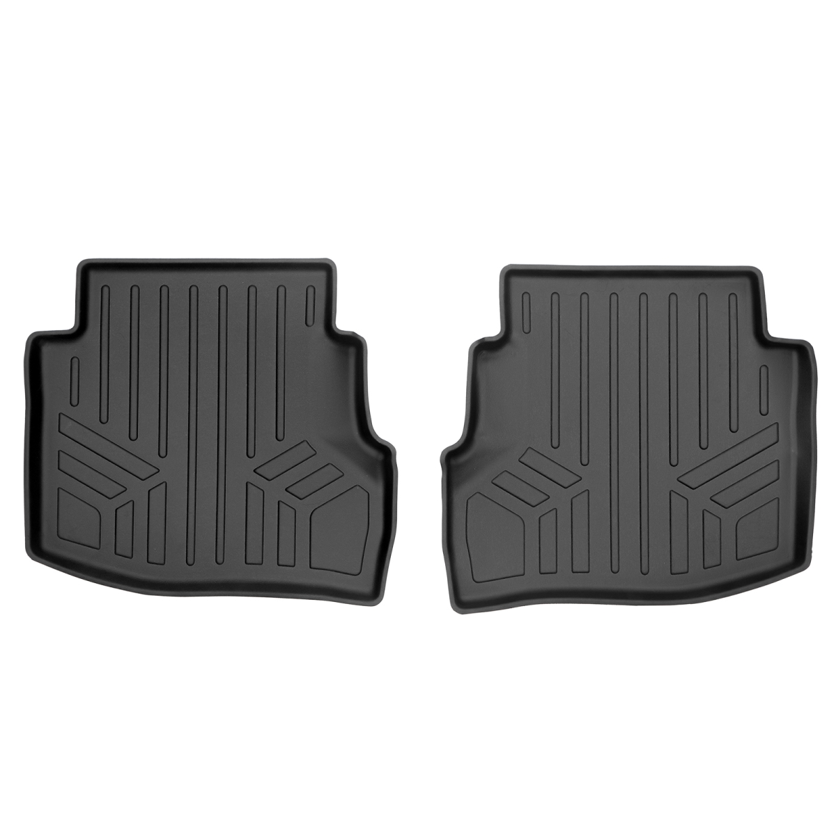 Custom Fit 2nd Row Floor Mat Liners with Bucket Seats no Center Console for 2020-2022 Mazda CX-9, Black