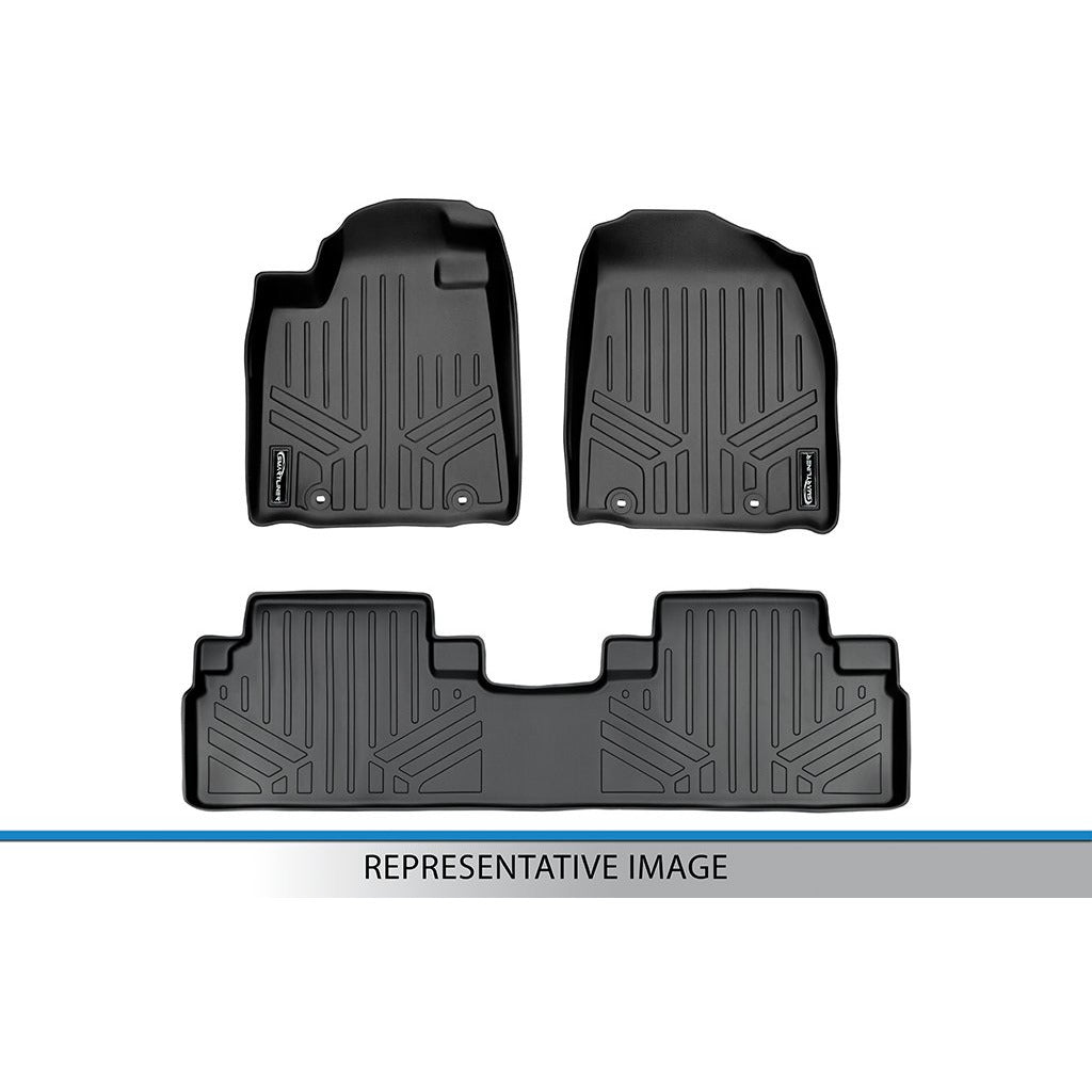 SA0541-B0541 Custom Fit All Weather 2 Row Floor Mat Liner Set, Black