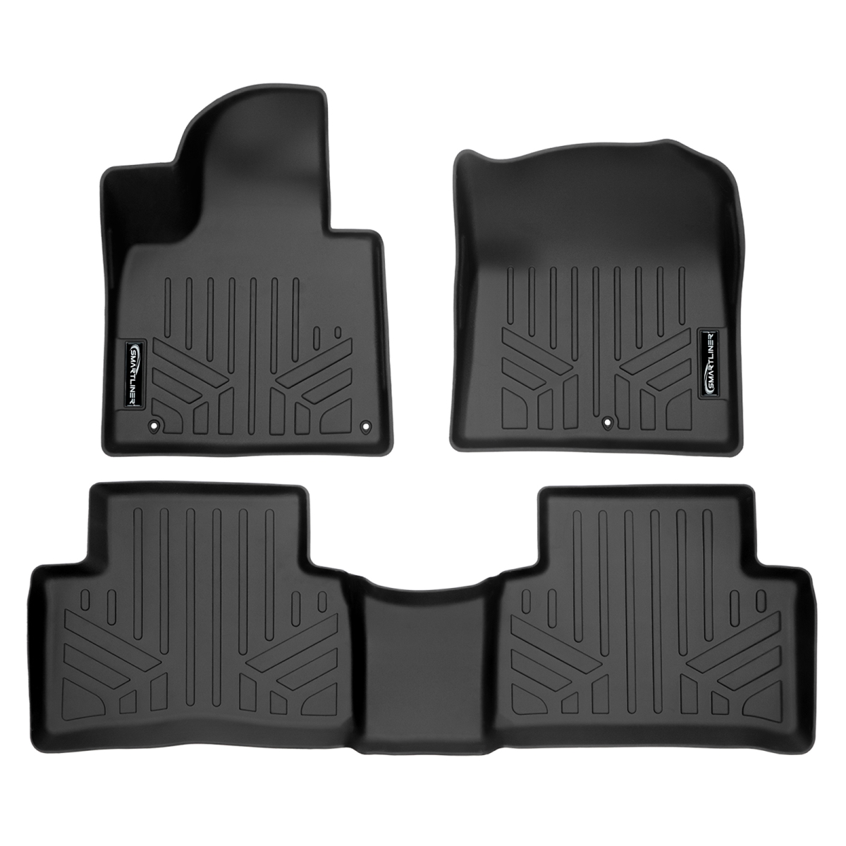 SA0547-B0547 All Weather Custom Fit 2 Row Black Floor Mat Liner Set for 2021-2023 Kia Sorento