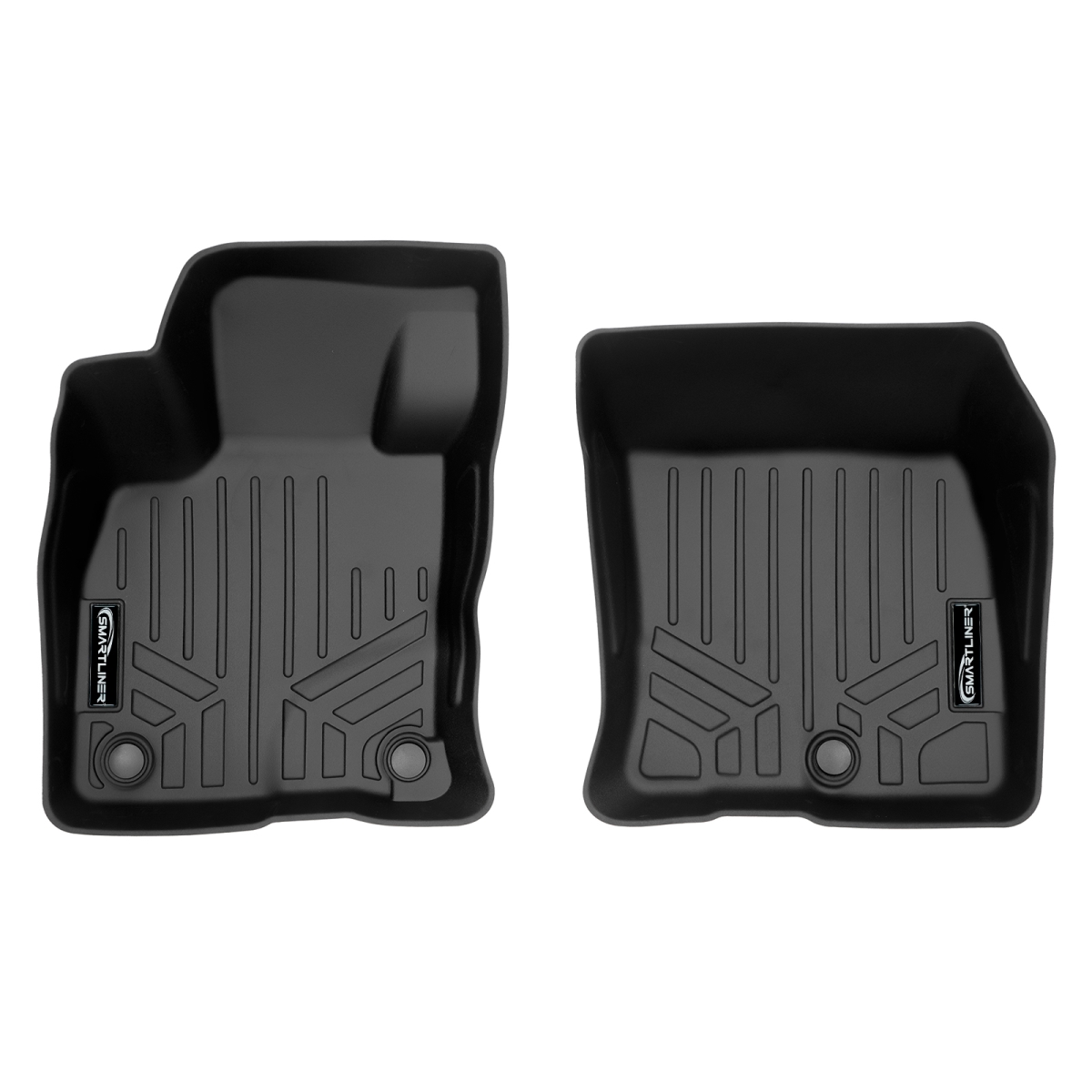 SA0546 Custom Fit All Weather Black 1st Row Floor Mat Liner Set for 2021-2023 Ford Bronco Sport