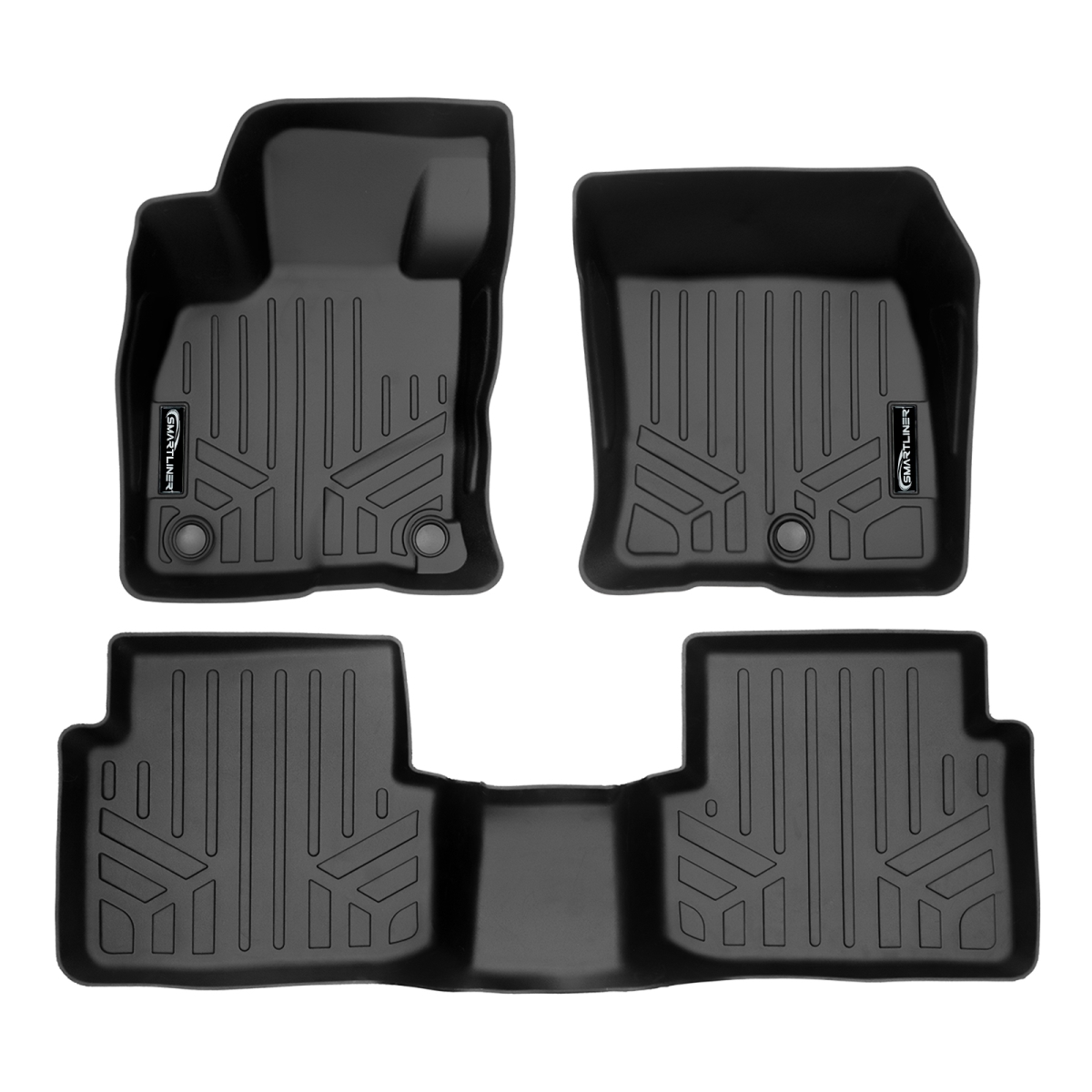 SA0546-B0546 Custom Fit All Weather Black 2 Row Floor Mat Liner Set for 2021-2023 Ford Bronco Sport