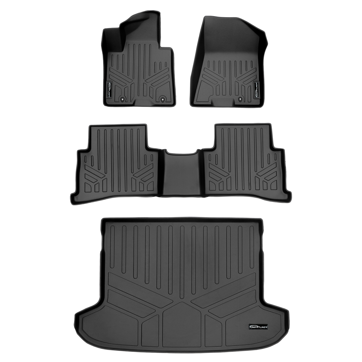 SA0244-B0536-D0528 Custom Fit Behind 2nd Row Floor Mats & Cargo Liner for 2020-2022 Hyundai Tucson, Black