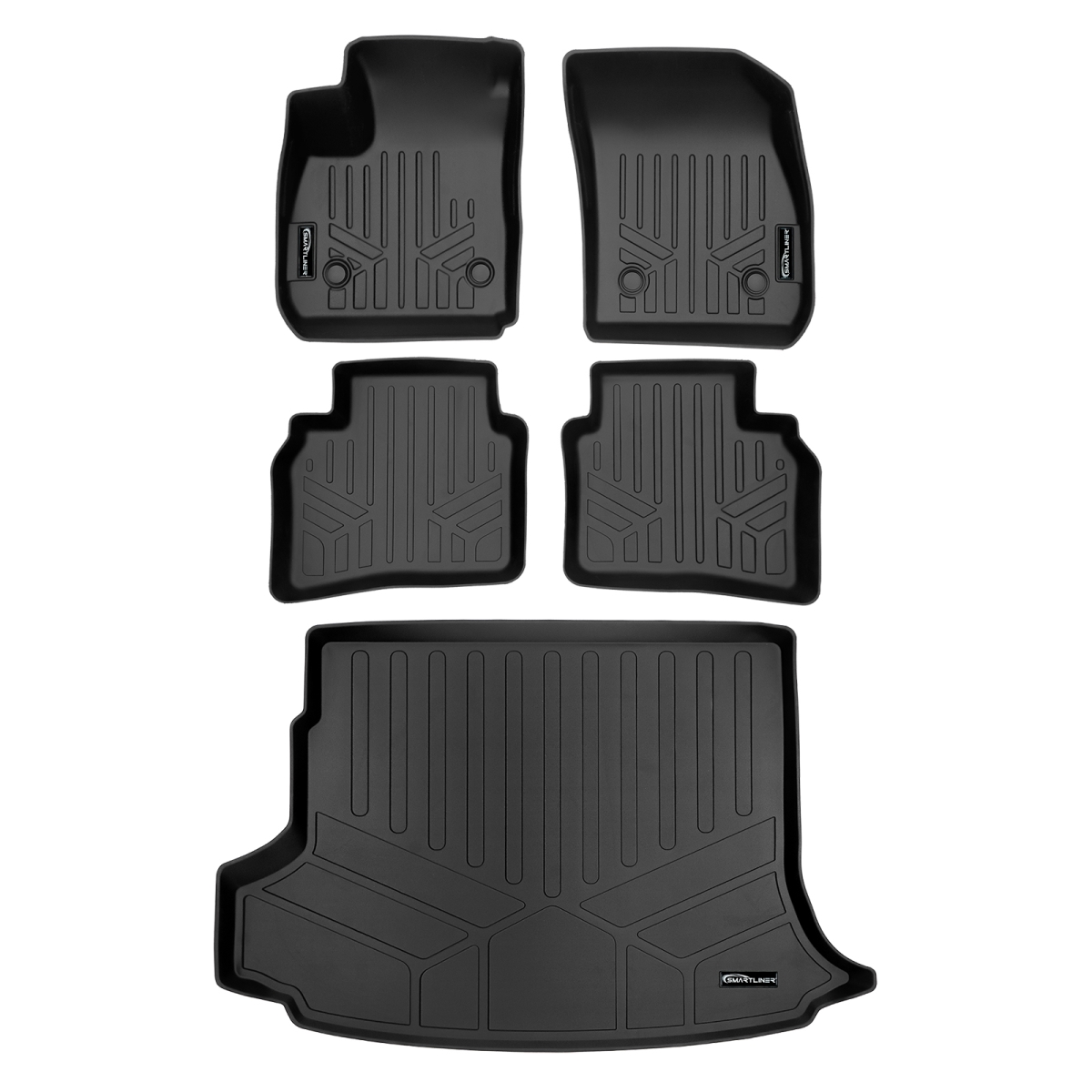 SA0553-B0553-D0553 Custom Fit All Weather 2 Row Floor Mats & Cargo Liner Set with 2021-2023 Buick Envision, Black