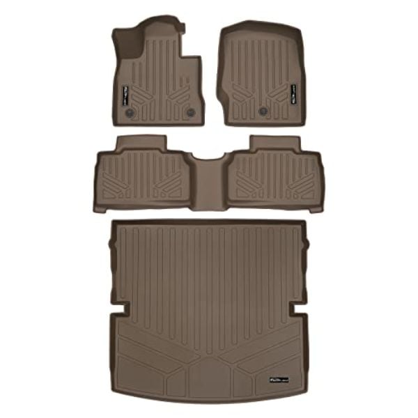 SA1423-B1423-D1423 2 Row Tan Behind Floor Mats & Cargo Liner for 2020-2023 Explorer
