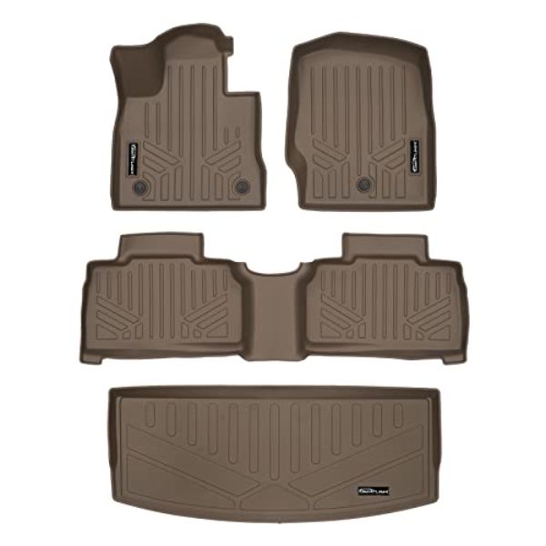 SA1423-B1423-E1423 2 Row Tan Behind 3rd Row Floor Mats & Cargo Liner for 2020-2023 Explorer