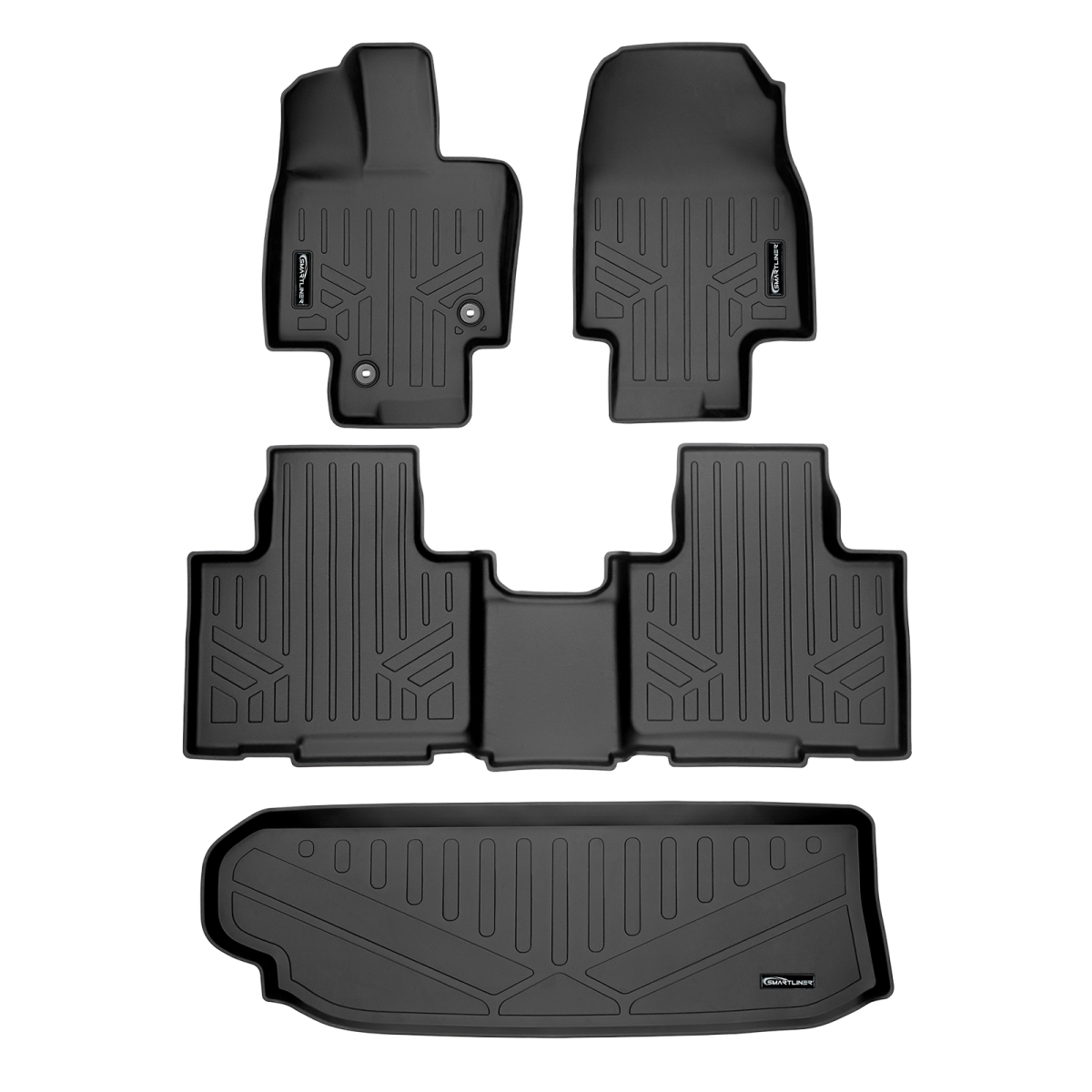 SA0500-B0522-E0500 2 Row Behind 3rd Row Floor Mats & Cargo Liner for 2020-2022 Toyota Highlander, Black