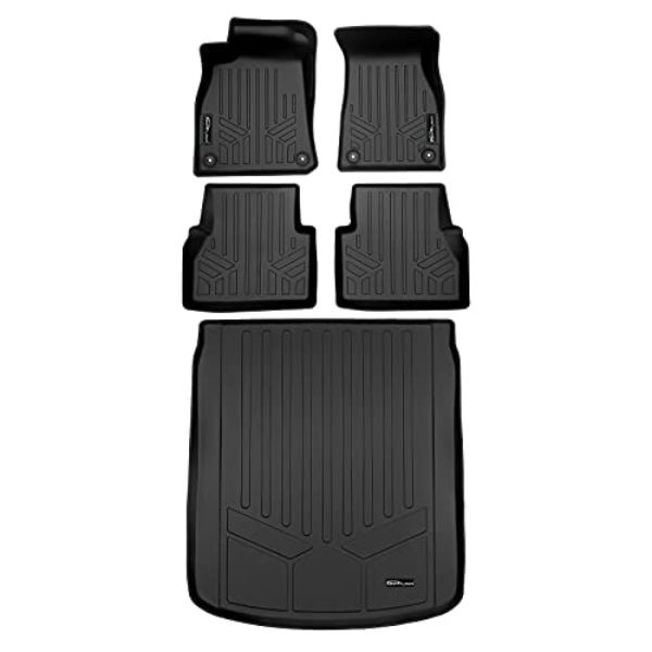SA0557-B0557-D0557 All Weather Custom Fit Black 2 Row Floor Mats & Cargo Liner Set for 2019-2022 Audi A6