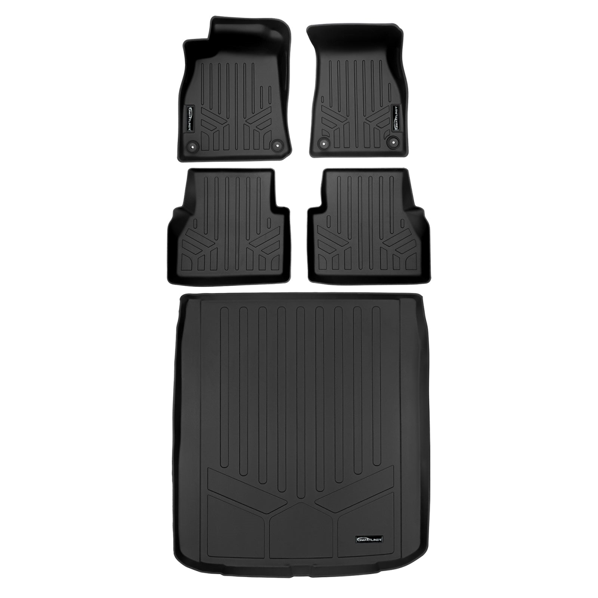 SA0557-B0557-D0558 All Weather Custom Fit 2 Row Floor Mats & Cargo Liner Set for 2019-2022 Audi A7 & S7, Black