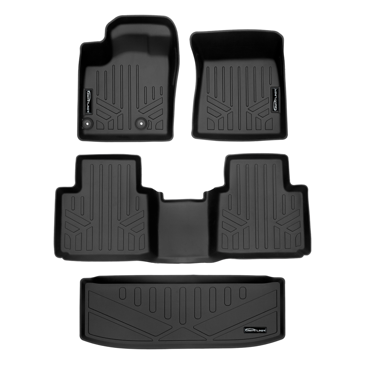 SA0561-B0561-E0561 Custom Fit Floor Mats 2 Rows & Cargo Liner Behind 3rd Row Set for 2022-2023 Mitsubishi Outlander, Black