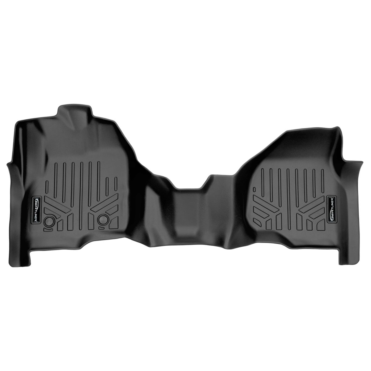 Custom Fit 1st Row Black Over The Hump Floor Mats Liner with Raised Drivers Side Pedal for 2012-2016 Ford F-250