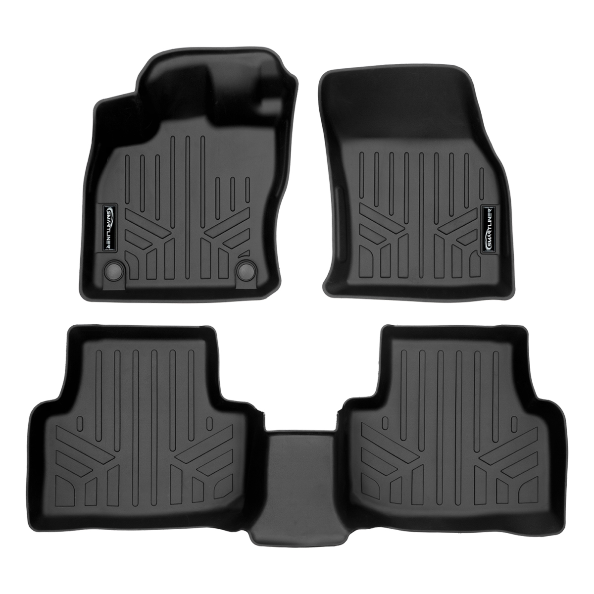 SA0562-B0562 All Weather Custom Fit 2 Row Floor Mat Liner Set for 2022-2023 Volkswagen Taos, Black