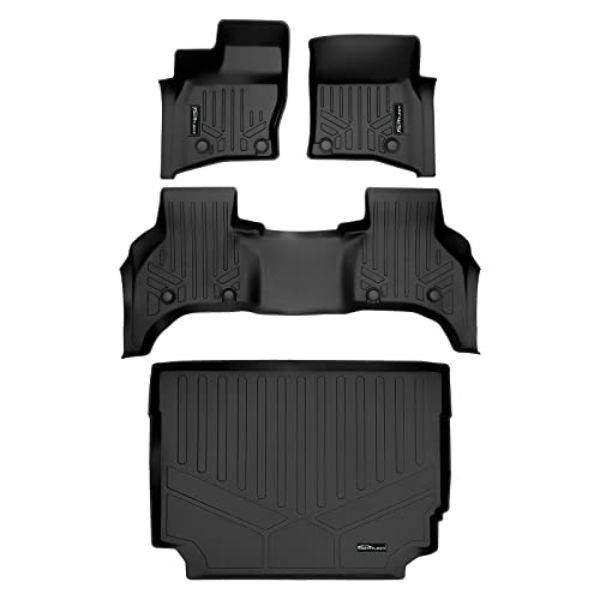 SA0564-B0564-D0564 All Weather Custom Fit 2 Row Behind the Floor Mats & Cargo Liner Set for 2020-2022 Range Rover Defender 110, Black