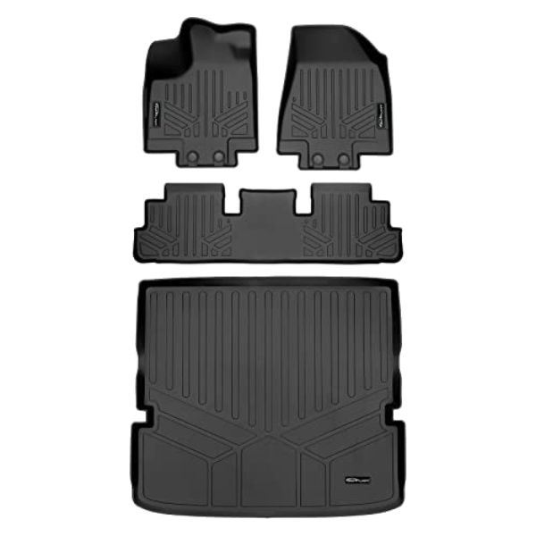 SA0567-B0567-D0567 Custom Fit 2 Rows Behind Floor Mats & Cargo Liner Set for 2022-2023 Nissan Pathfinder, Black