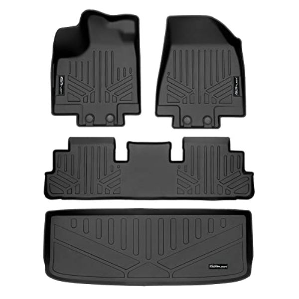 SA0567-B0567-E0567 Custom Fit 2 Rows Behind 3rd Row Floor Mats & Cargo Liner Set for 2022-2023 Nissan Pathfinder, Black
