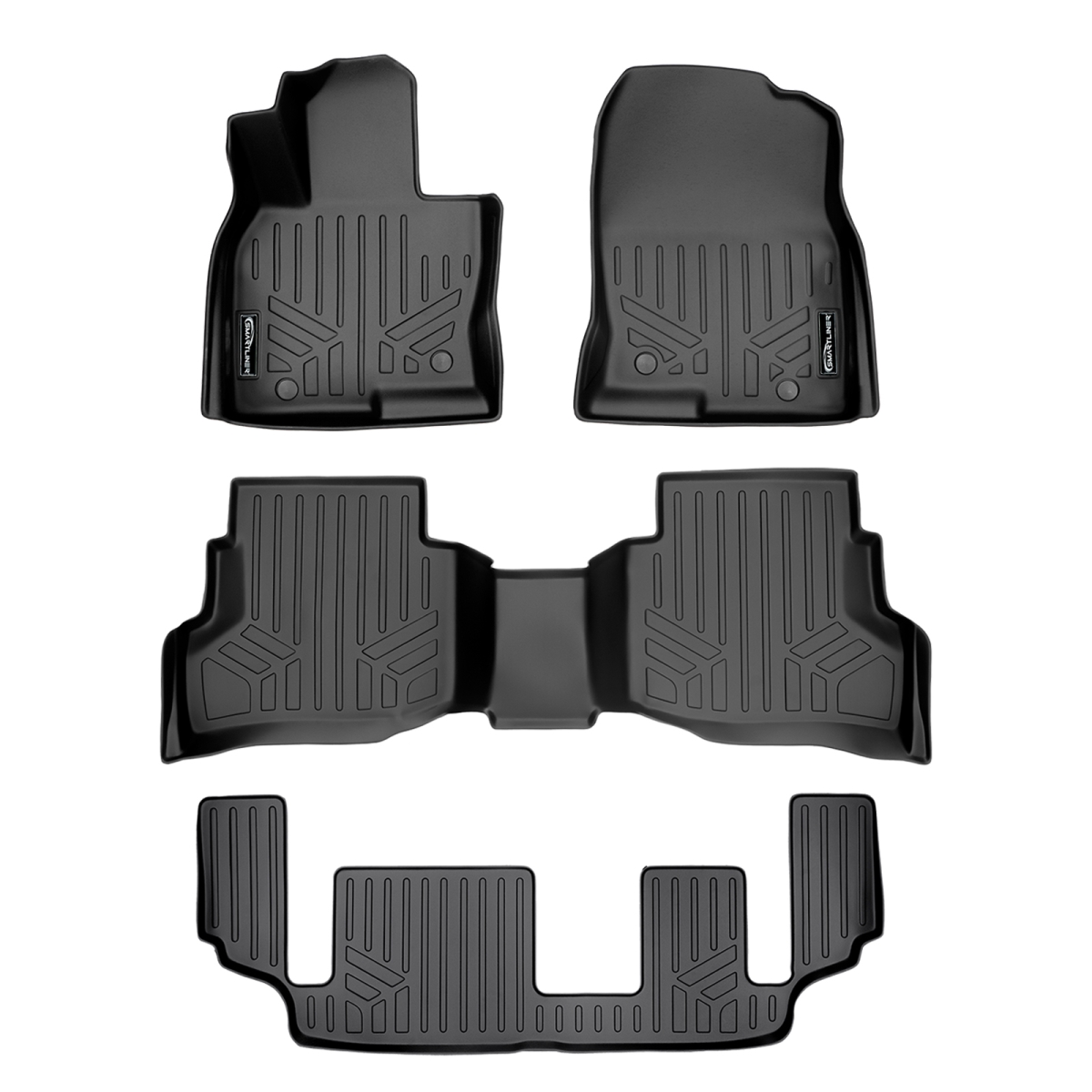 SA0257-B0257-C0257 Custom Fit 3 Row Floor Mats with 2nd Row Bench Seat for 2016-2022 Mazda CX-9, Black