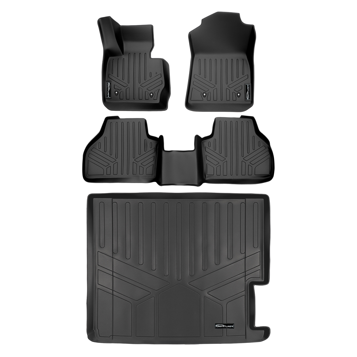 SA0262-B0262-D0262 Custom Fit 2 Rows Floor Mats & Cargo Liner Set for 2011-2017 BMW X3, Black