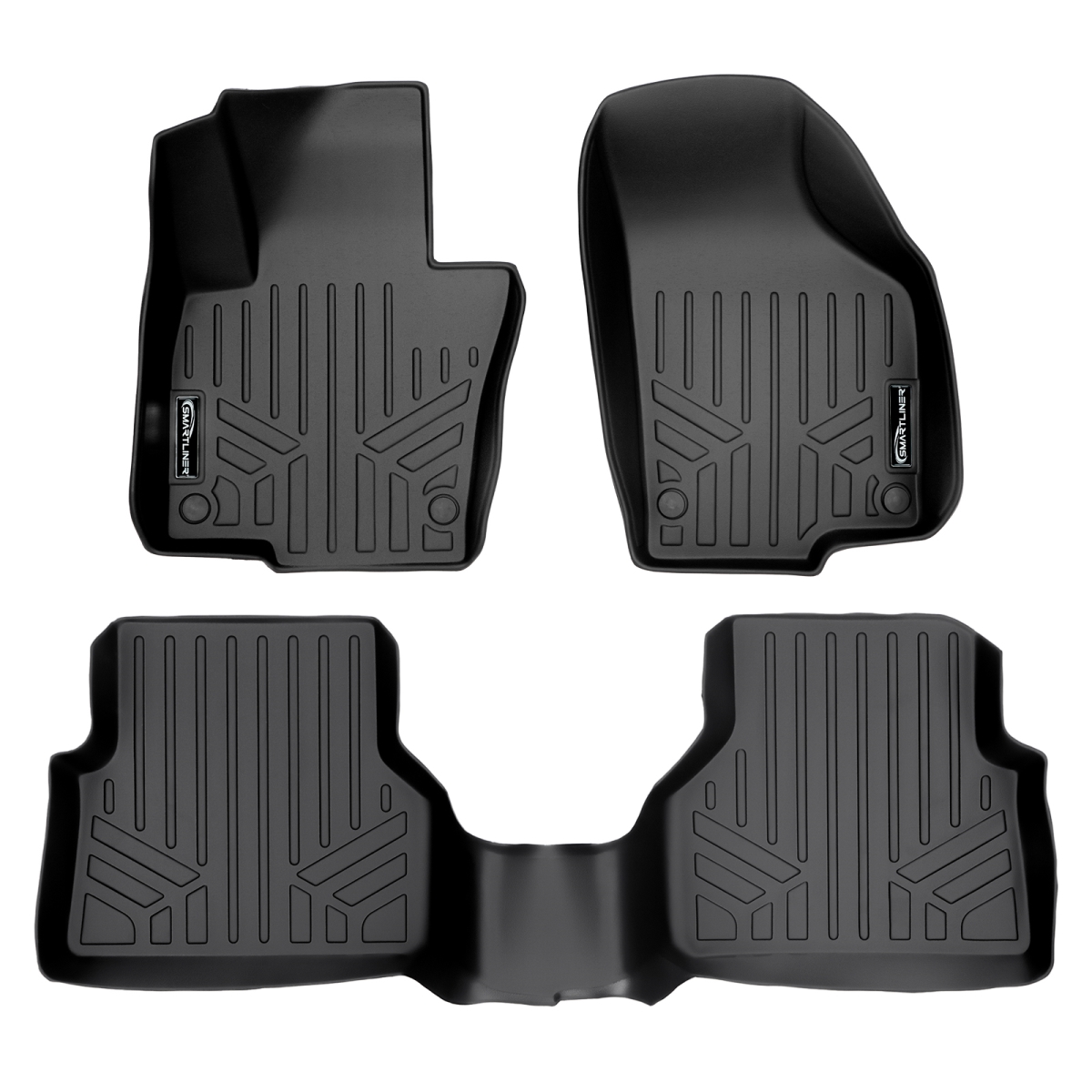 SA0280-B0280 Custom Fit 2 Row Floor Mats Liner Set for 2009-2017 Volkswagen Tiguan, Black