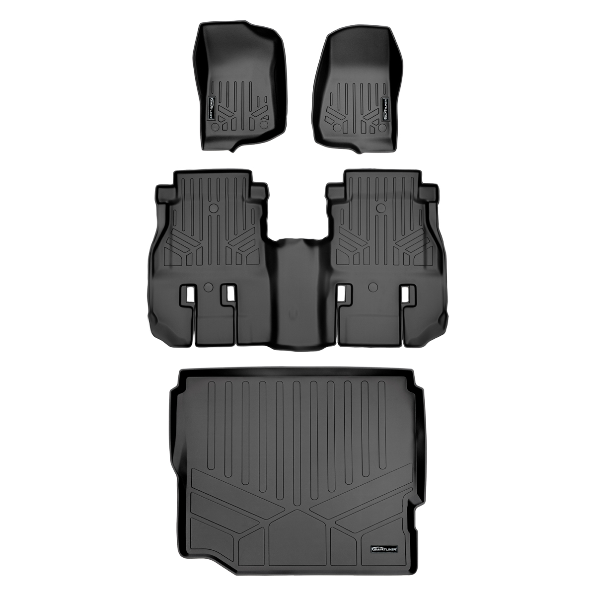 SA0316-B0316-D0383 Floor Mats & Cargo Liner Set for JL New Body 2018-2021 Jeep Wrangler, Black