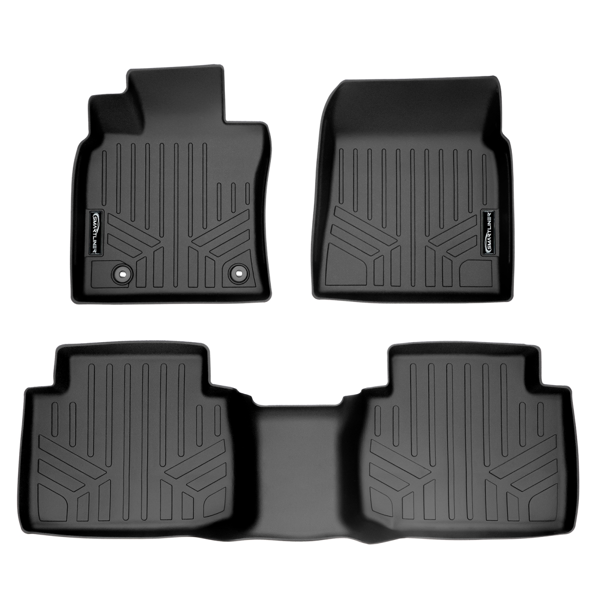 SA0330-B0330 Custom Fit 2 Row Floor Mats Liner Set Standard Models Only for 2018-2022 Toyota Camry, Black