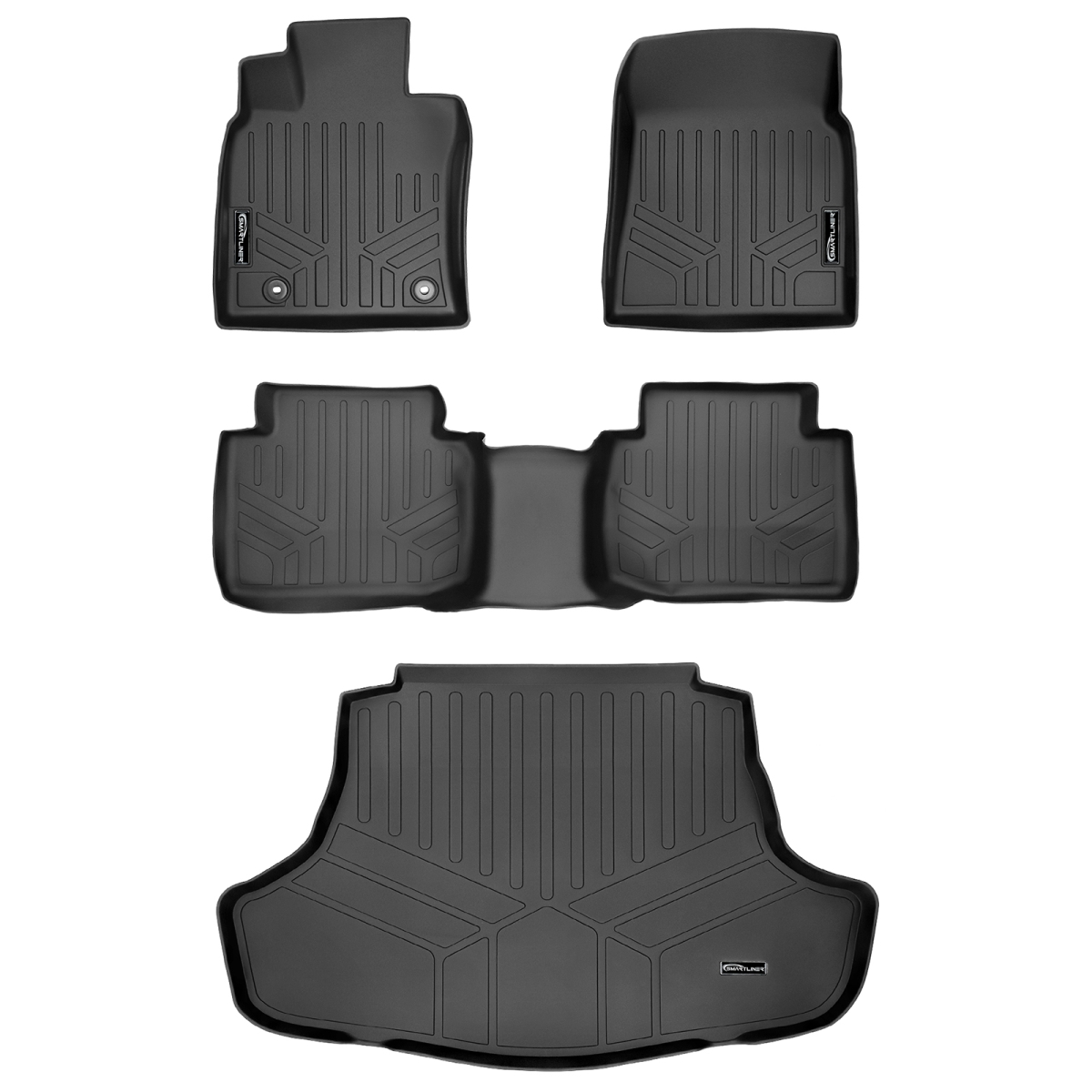 SA0330-B0330-D0330 Custom Fit 2 Rows Standard Models Only Floor Mats & Cargo Liner Set for 2018-2022 Toyota Camry, Black