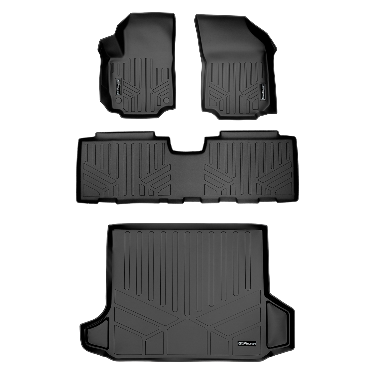 SA0333-B0310-D0310 Custom Fit 2 Rows Floor Mats & Cargo Liner for 2018-2022 GMC Terrain - All Models, Black