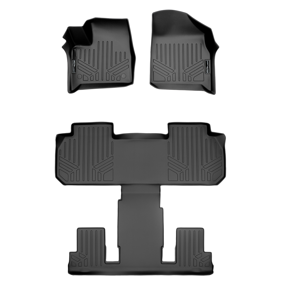 SA0343-B0345 Custom Fit 3 Row Floor Mats Liner Set with 2nd Row Bucket Seats for 2018-2022 Chevrolet Traverse, Black -  Smartliner, SM319740