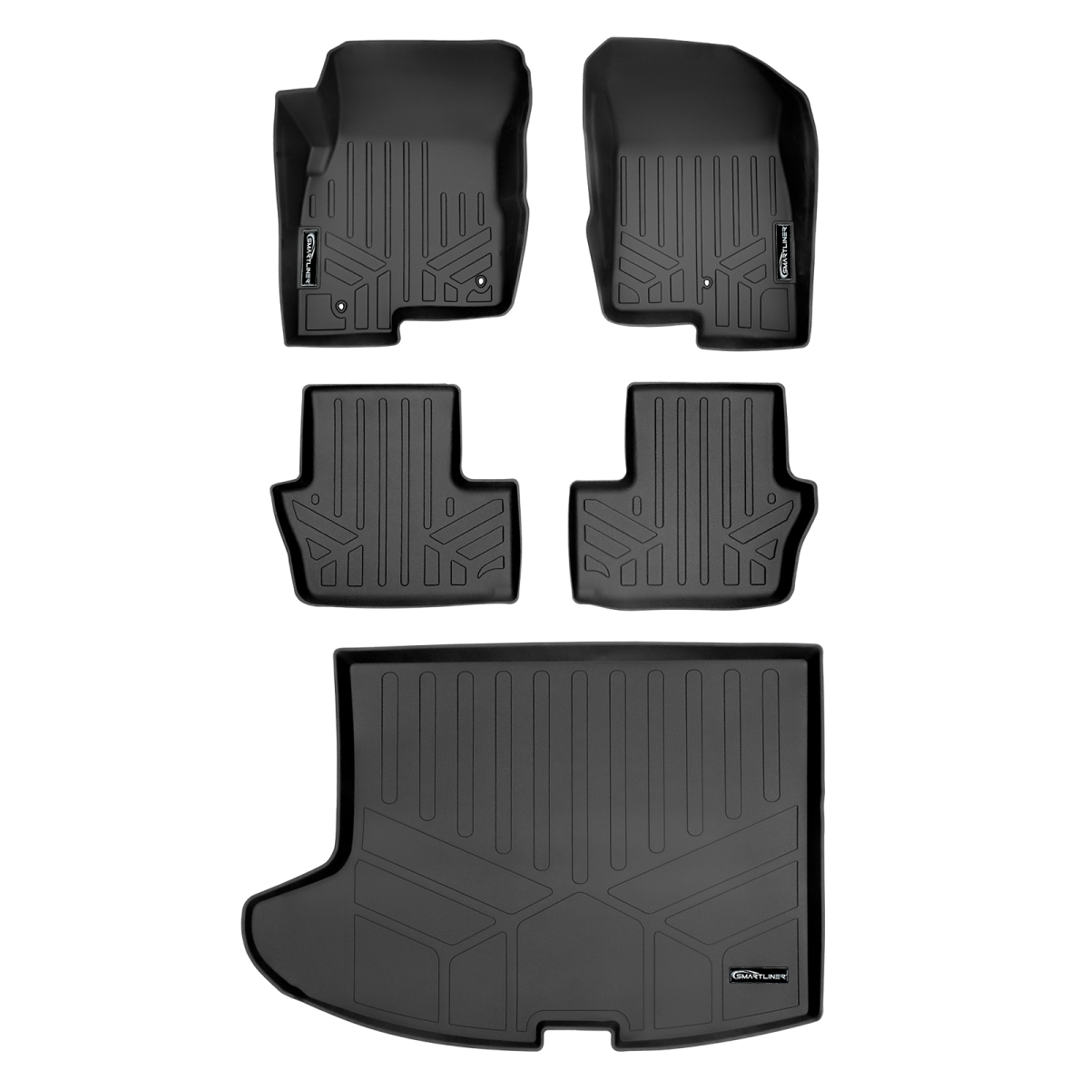 SA0353-B0263-D0263 Custom Floor Mats 2 Rows & Cargo Liner Set, Black