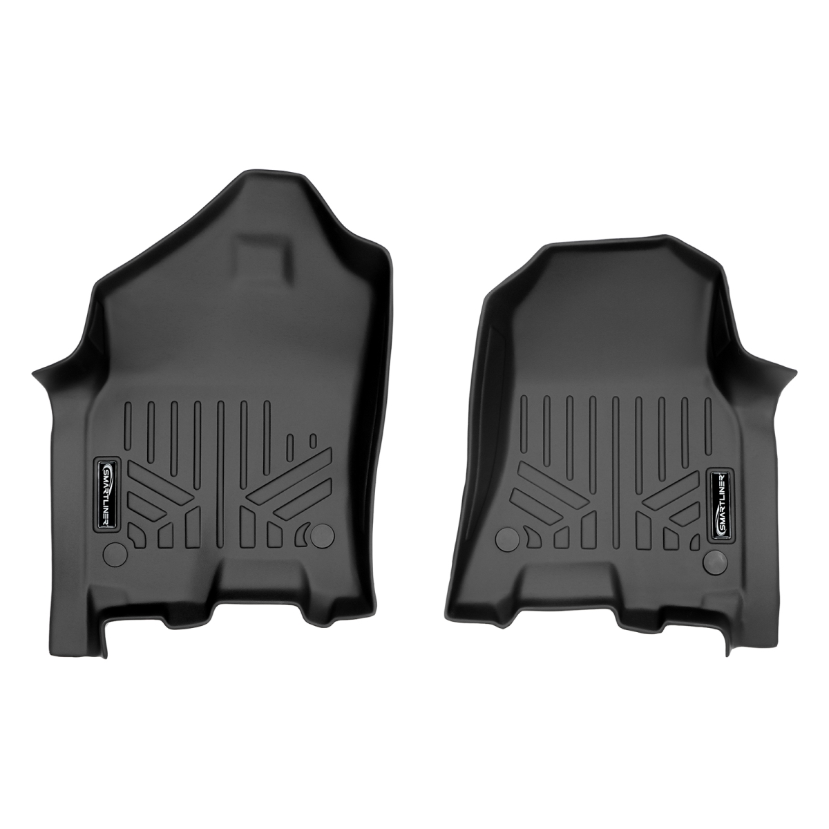 Custom Fit 1st Row Crew & Quad Cab Floor Mats Liner Set with Captain or Bench Seats for 2019-2022 Ram 1500, Black