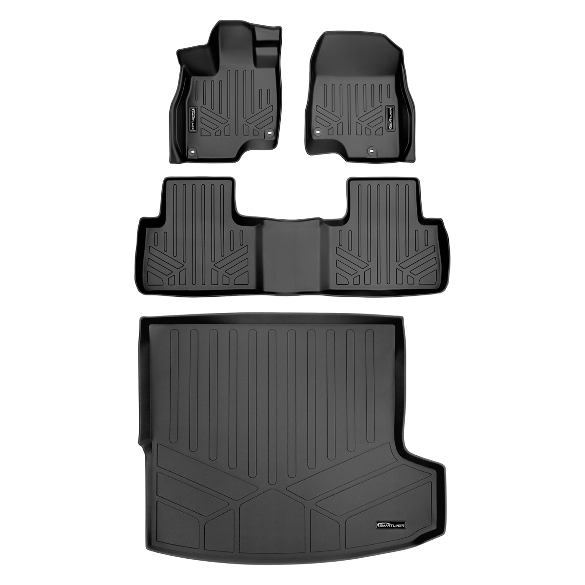 SA0398-B0398-D0398 Custom Fit 2 Rows Trunk Floor Mats & Cargo Liner Set for 2019-2021 Acura RDX - All Models, Black