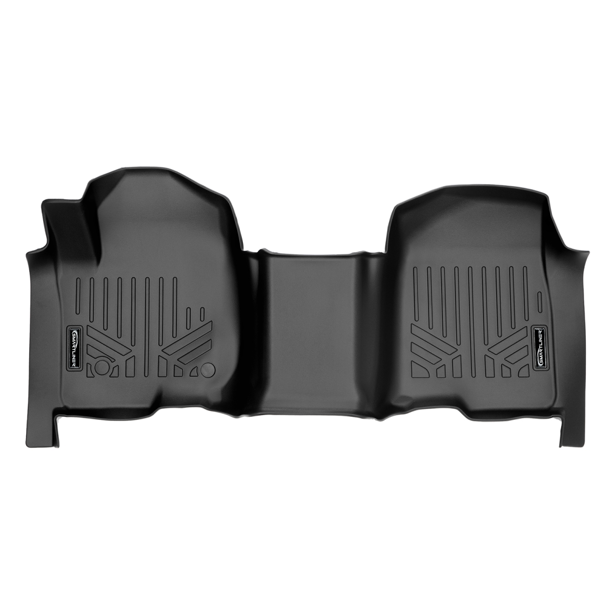1st Row Floor Mats Liner Crew Cab with Bench Seat for 2019-2021 Silverado 1500, Black