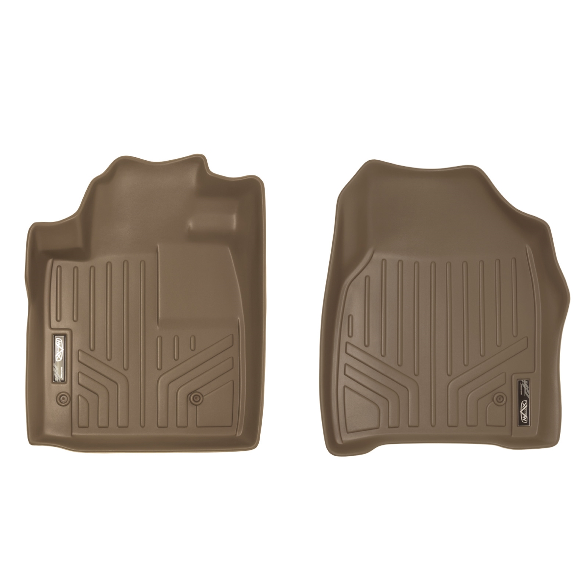 Custom Fit 1st Row Floor Mats Liner Set for 2009-2015 Honda Pilot, Tan