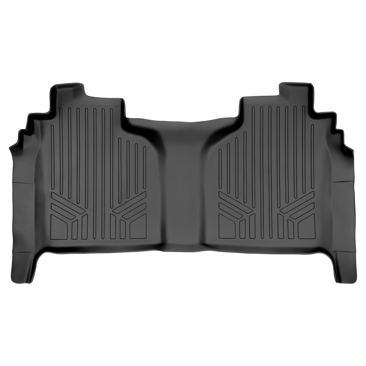 Custom 2nd Row Floor Mats Liner - Crew Cab with 1st Row Bench or Bucket Seats for 2019-2022 Chevy Silverado 1500, Black