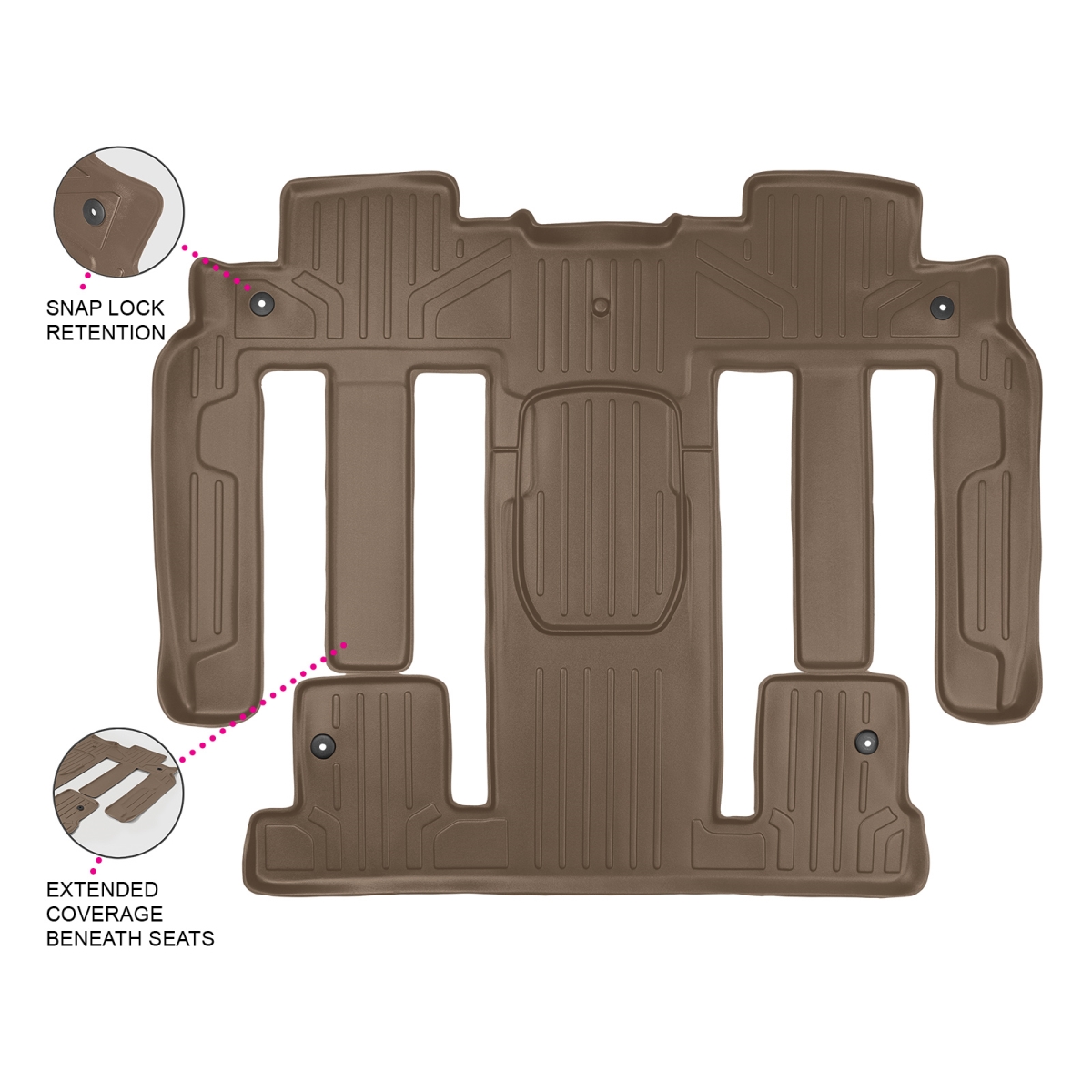 Custom Fit Floor Mats 2 & 3 Row Liner, Tan
