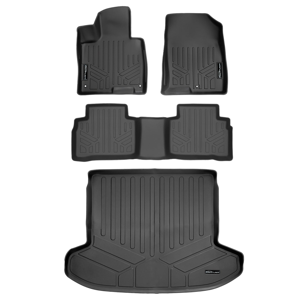 SA0603-B0555-D0603 All Weather Custom Fit Black 2 Row Floor Mats & Cargo Liner Set for 2023 Kia Sportage