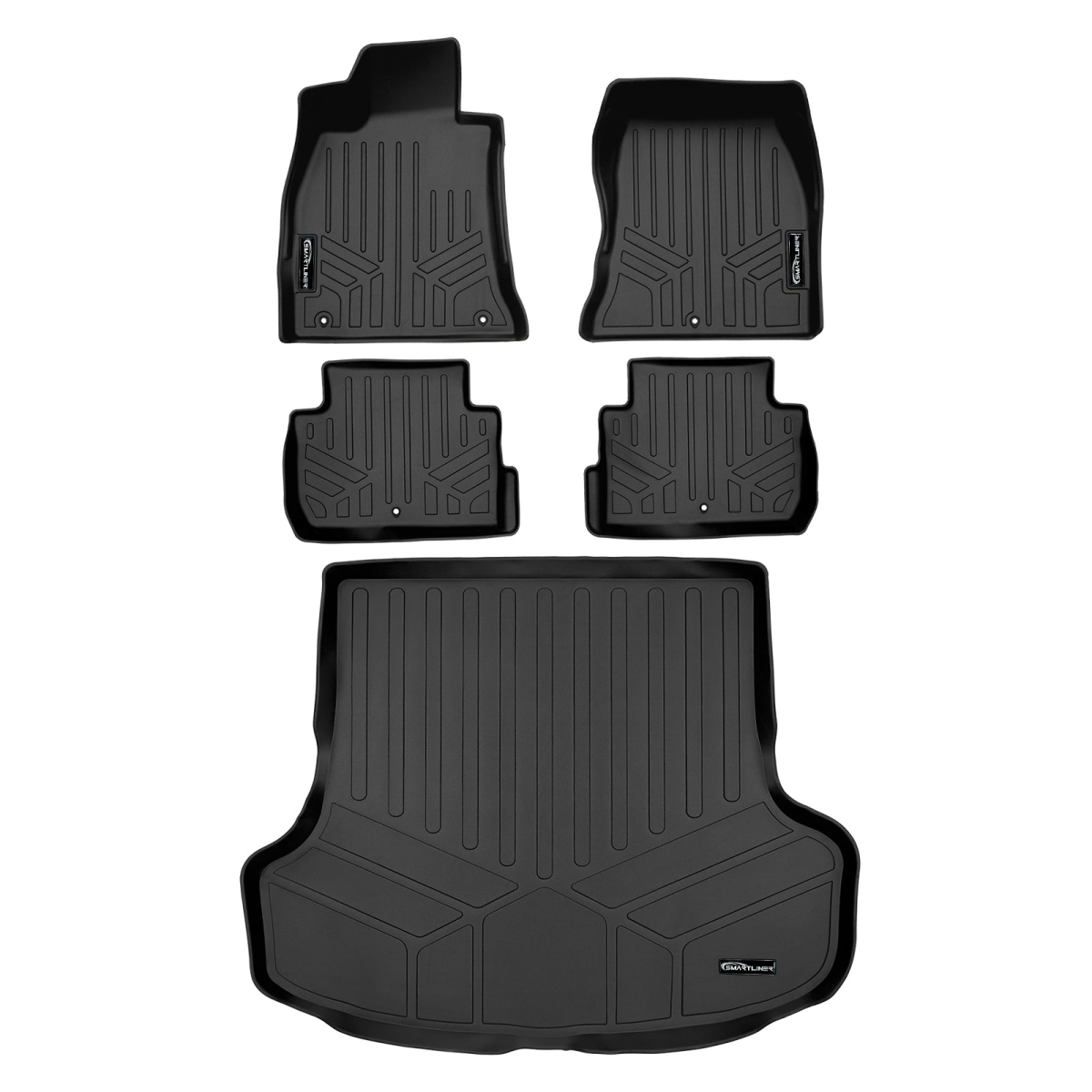 SA0554 Custom Fit All 1st Row Floor Mat Liner Set for 2018-2023 Kia Stinger, Black