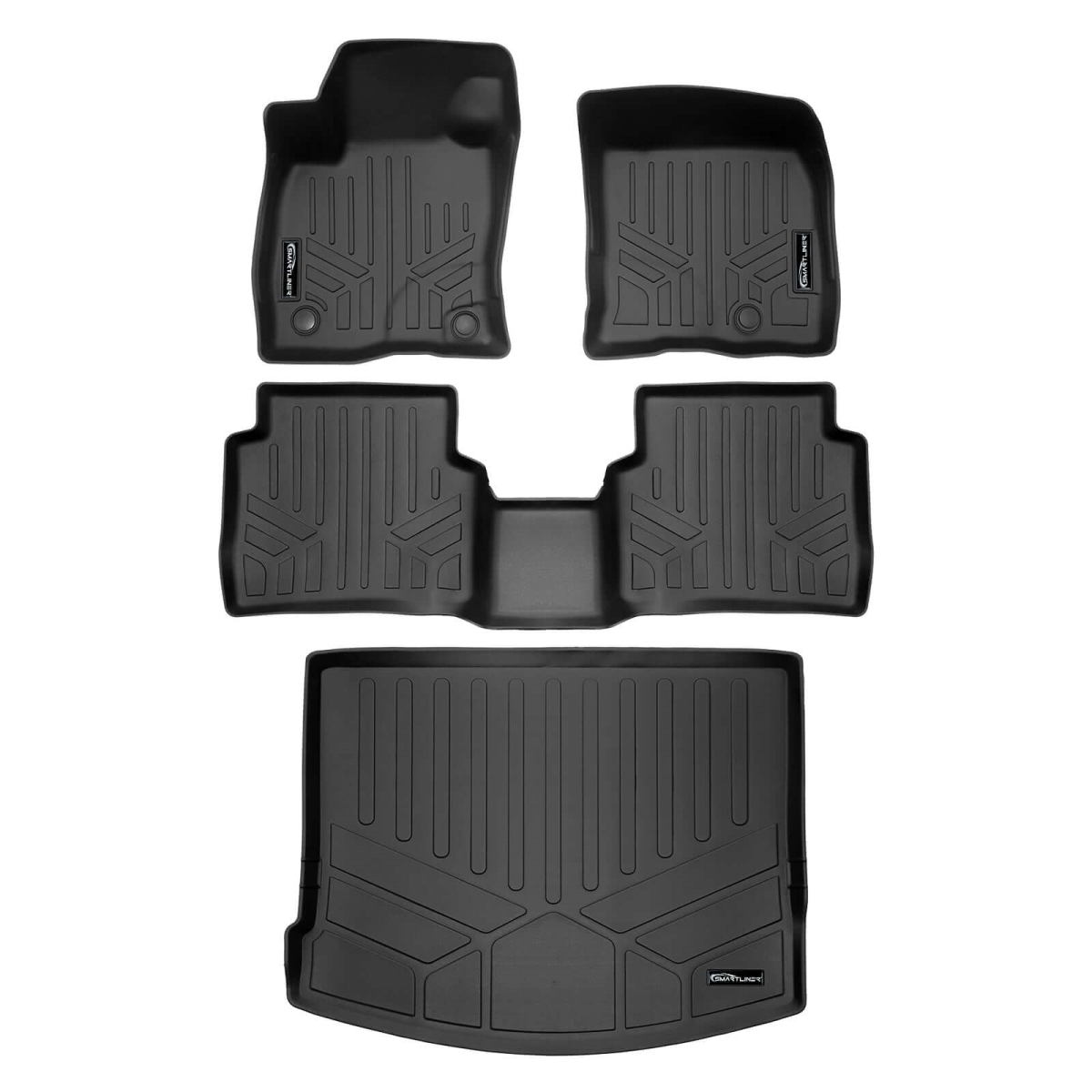 SA0709-B0709-D0709 All Weather Protection 2 Row Floor Mats & Cargo Liner Set for 2020-2024 Lincoln Corsair, Black
