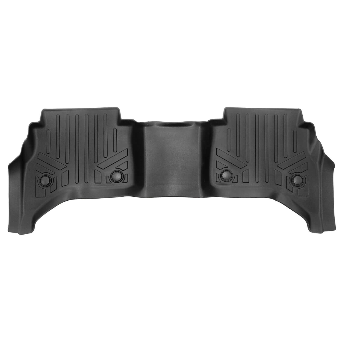 All Weather 2nd Row Floor Mat Liner Set - Black - Durable Polyethylene