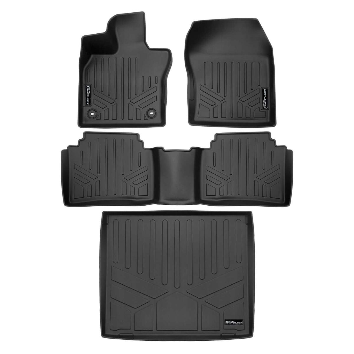SA0700-B0723-D0723 All Weather Protection Floor Liners & Cargo Liner Behind the 2nd Row Seats for 2023-2025 Toyota Prius Prime, Black