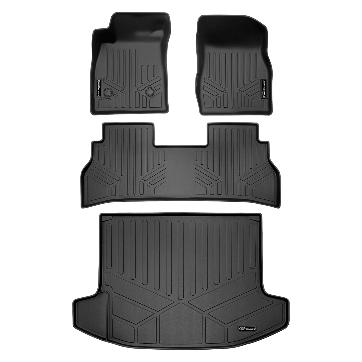SA0711-B0711-D0711 All Weather Protection Floor Liners & Cargo Liner Behind the 2nd Row Seats for 2024-2025 Chevrolet Trax, Black