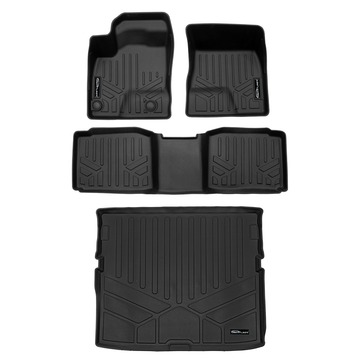 SA0733-B0733-D0733 All Weather Protection Floor Liners & Cargo Liner Behind the 2nd Row Seats for 2023-2025 Mitsubishi Outlander PHEV, Black