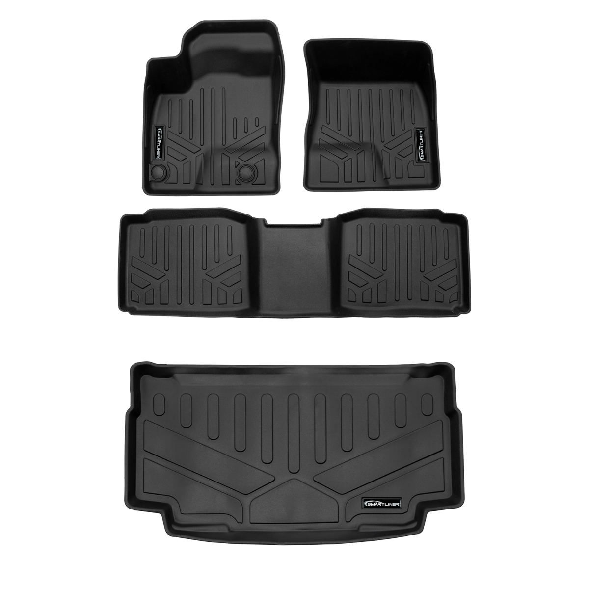 SA0733-B0733-E0733 All Weather Protection Floor Liners & Cargo Liner Behind the 3rd Row Seats for 2023-2025 Mitsubishi Outlander PHEV, Black