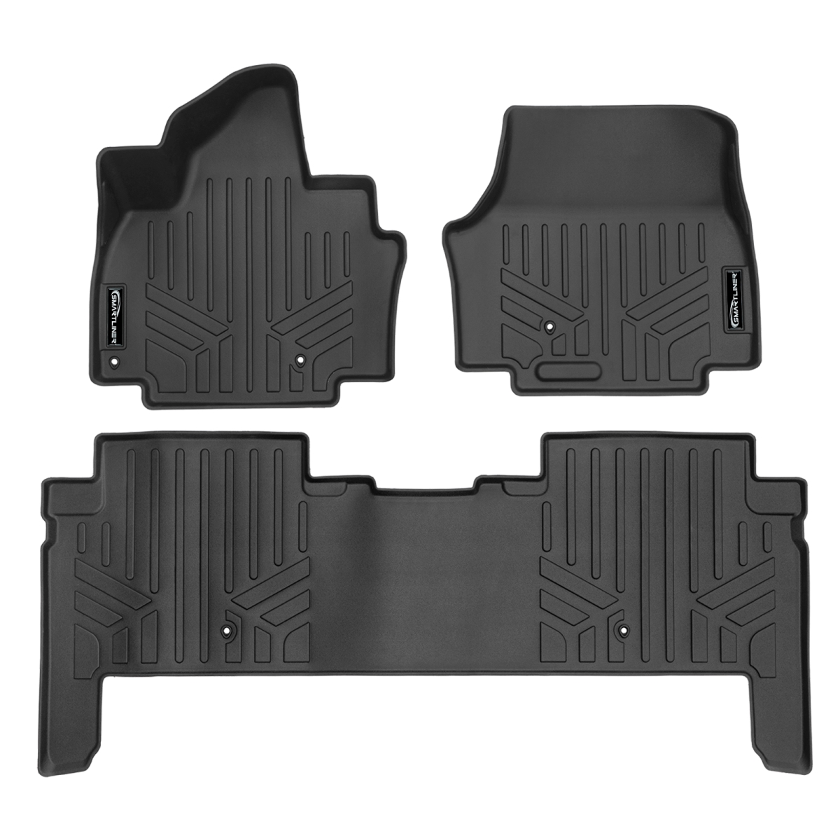 SA0737-B0737 All Weather 2 Row Liner Set for 2024 Kia EV9, Black
