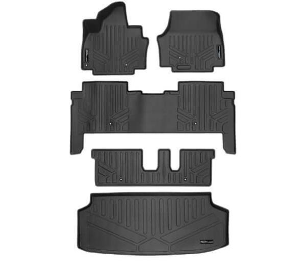 SA0737-B0737-C0744-E0737 All Weather & Cargo Liner Behind the 3rd Row Set for 2024 Kia EV9, Black