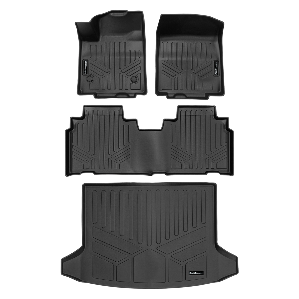 SA0739-B0739-D0739 All Weather Protection 2 Row Floor Liners & Cargo Liner Behind the 2nd Row Seats for 2024-2025 Honda Prologue, Black