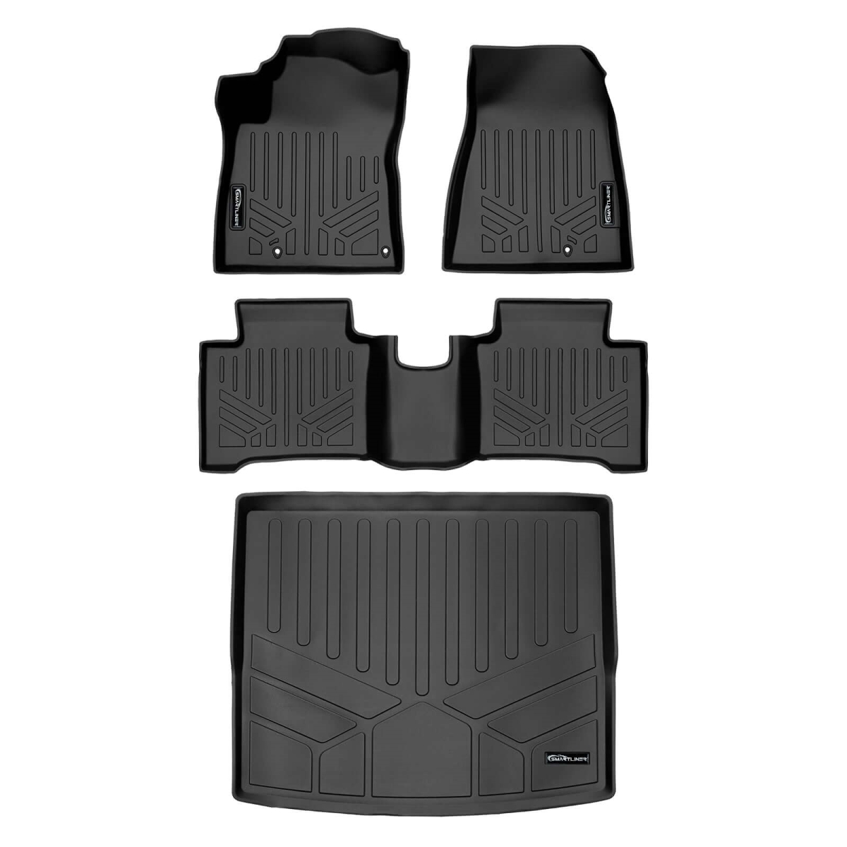 SA0562-B0562-D0727 All Weather 2 Row Floor Mats & Cargo Liner Set for 2022-2024 Volkswagen Taos, Black