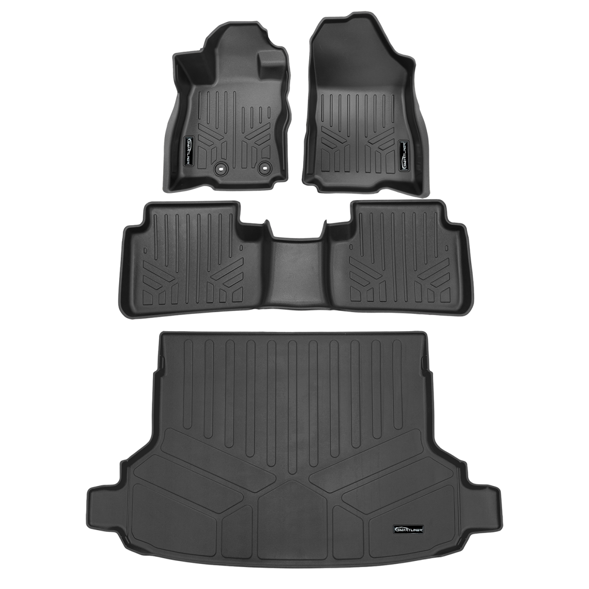 SA0759-B0759-D0759 All Weather Protection 2 Row Floor Liners & Cargo Liner Behind the 2nd Row Seats for 2025-2026 Subaru Forester, Black