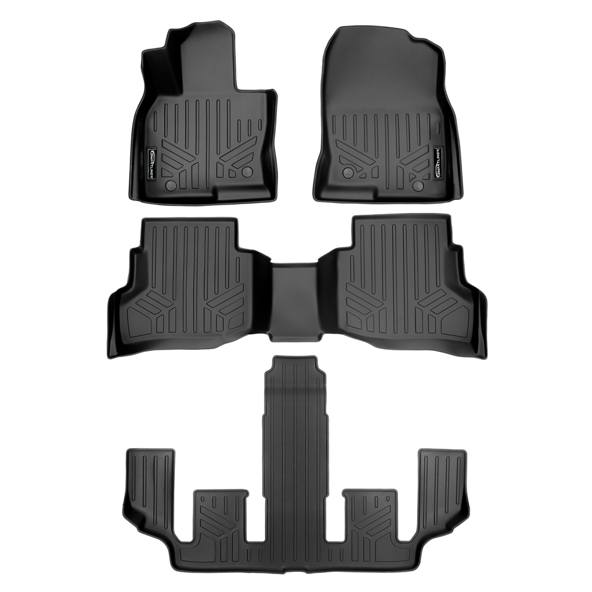 SA0257-B0257-C0523 All Weather Protection 3 Row Floor Liners for 2016-2023 Mazda CX-9, Black