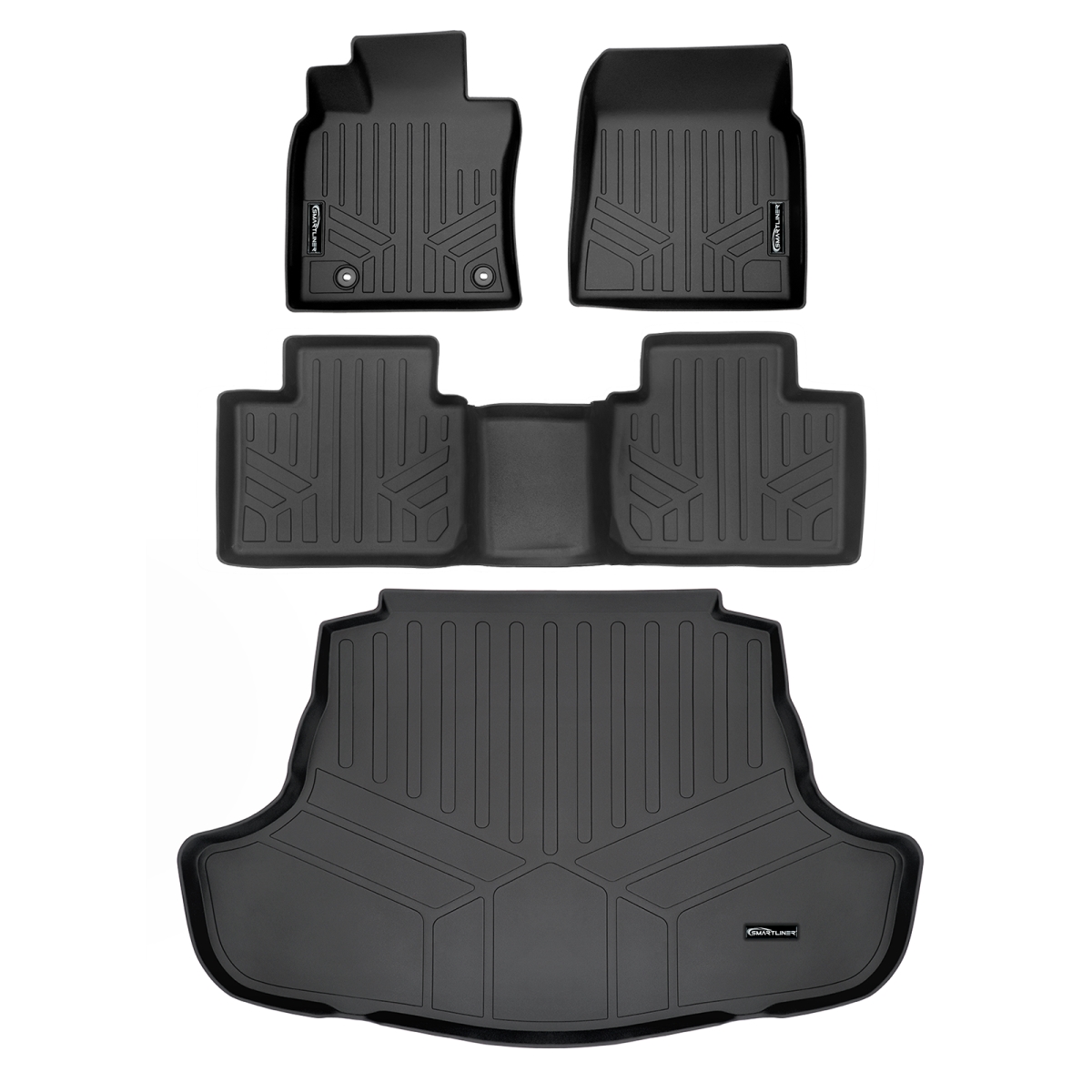 SA0330-B0758-D0330 All Weather Protection 2 Row Floor Liners & Cargo Liner Behind the 2nd Row Seats for 2025 Toyota Camry, Black